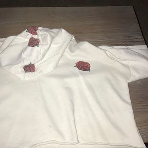 cropped sweater with rose